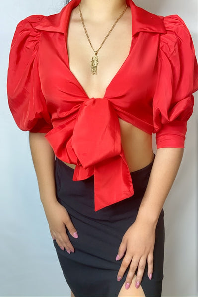 Thank You, Next Front Tie Top- Red