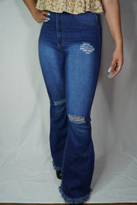 Distressed Bell Bottoms Jeans