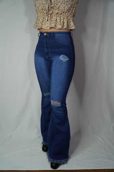 Distressed Bell Bottoms Jeans